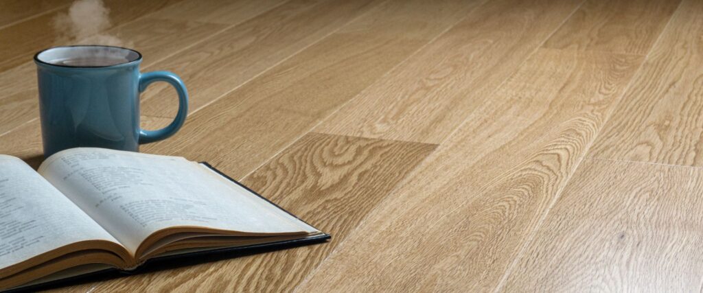 cloose up of engineered flooring, light tones