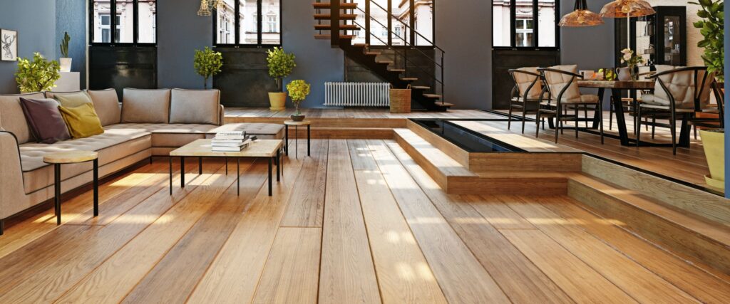 Solid timber flooring in an architecturally designed Brisbane home